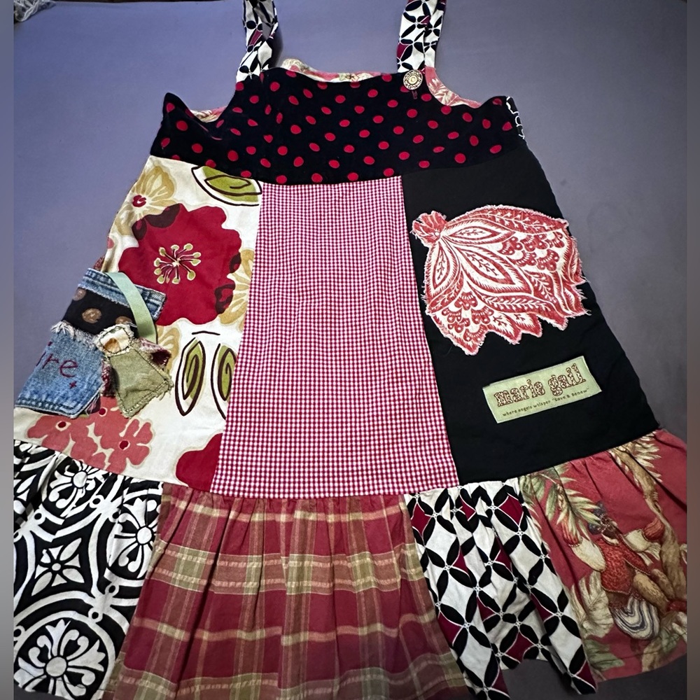 MARIE GAIL UNIQUE APRON STYLE SHORT DRESS PINAFORE CHECK DETAILS